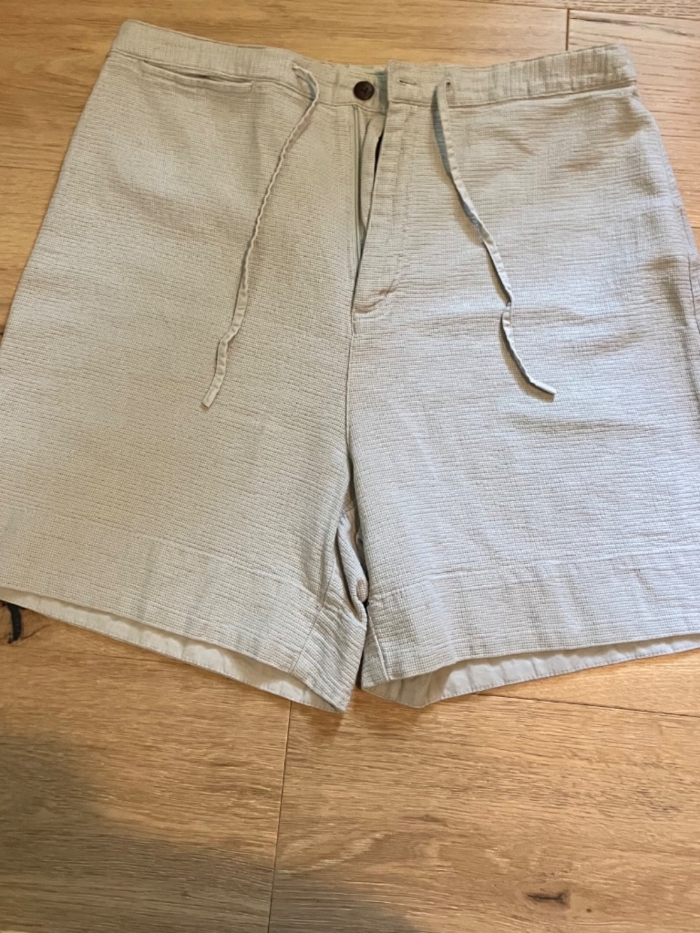 VINTAGE Royal Robbins High Waisted Basketweave Cotton Shorts Size 6 Neutral